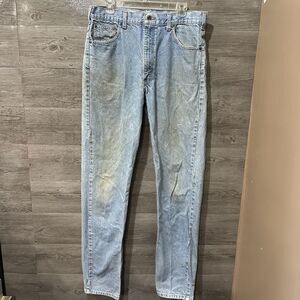Carhartt Denim Blue Jeans Mens Sz 36x36 B18 STW Straight Fit Distressed Grunge